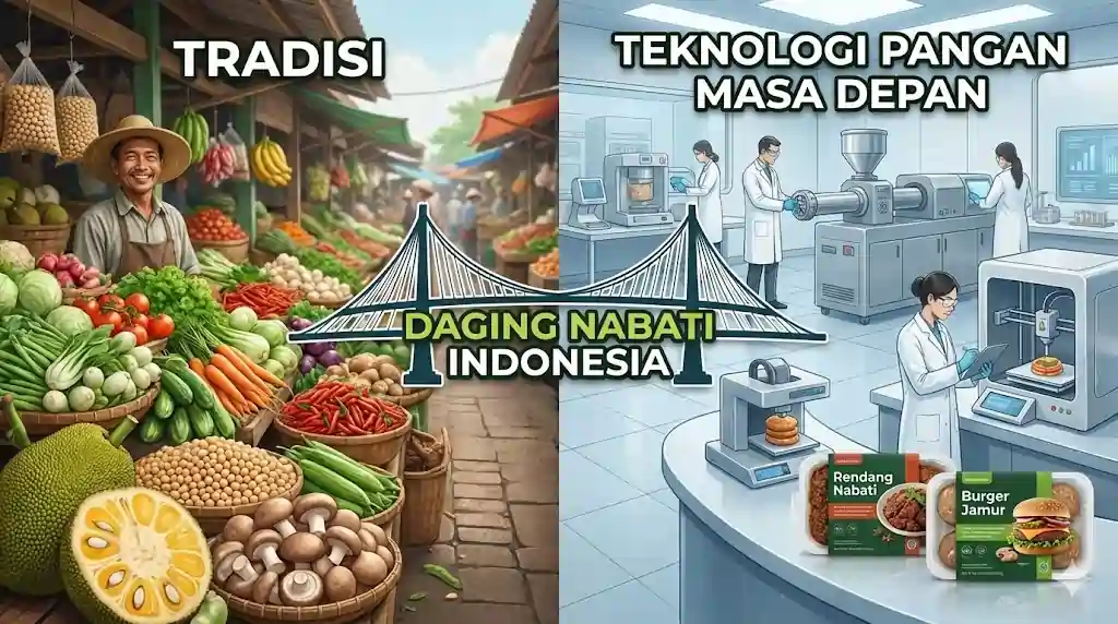 daging nabati indonesia, teknologi pangan masa depan, startup makanan sehat, plant-based meat, alternatif daging sapi, inovasi pangan indonesia.